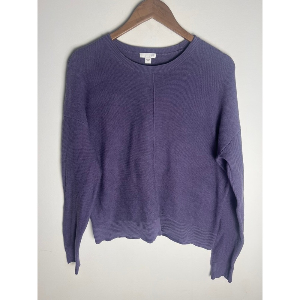 J. Jill SM Purple Silk‎ Blend Crewneck Sweater Minimalist Crunchy Granola Granny